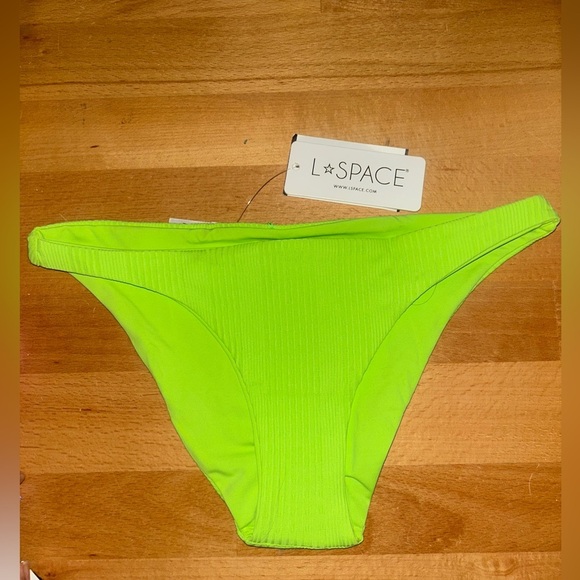 L*Space Camacho Classic Bikini Bottom Ribbed Cucumber Green Womens Size XS - Picture 3 of 6